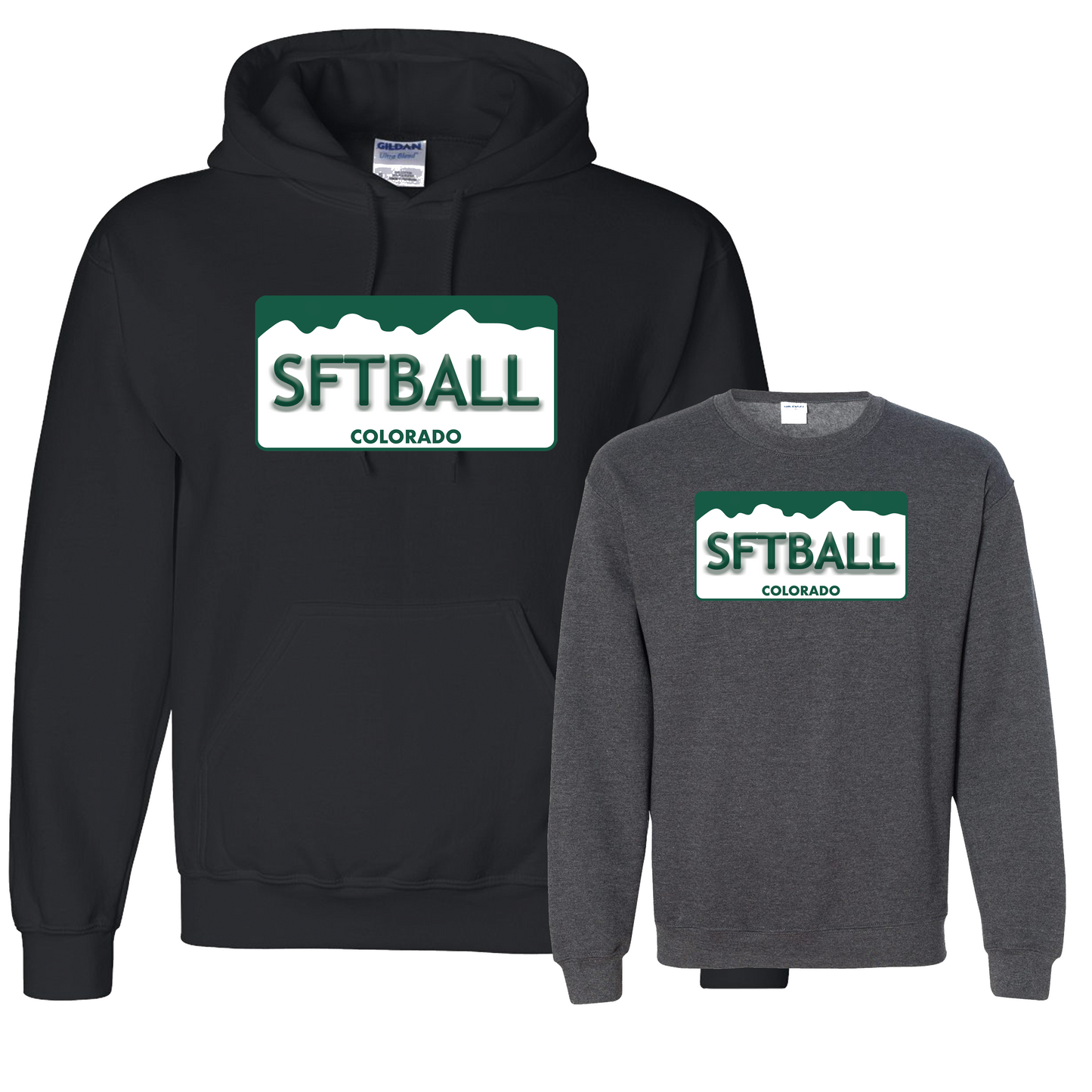 Colorado License Plate - Gildan Hoodies and Crewnecks