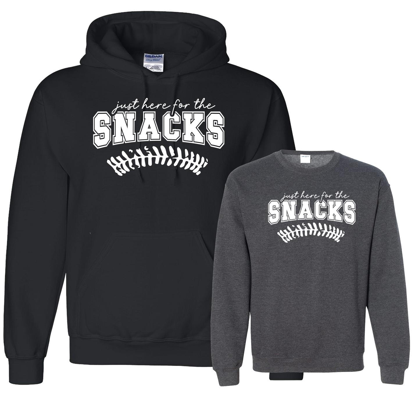 April Reign - PRESALE - Here for Snacks - Gildan Hoodies and Crewnecks